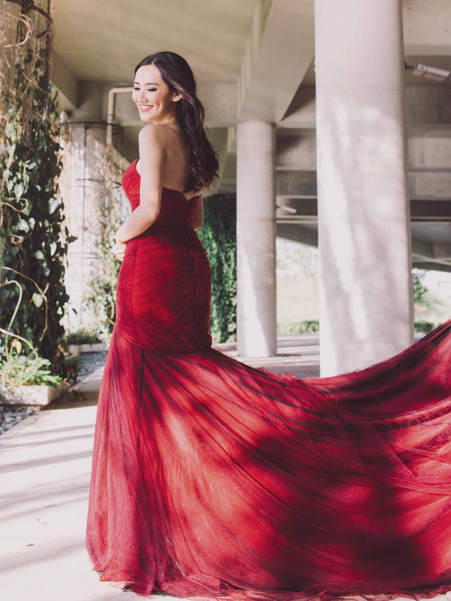 long red elegant dress malaysia